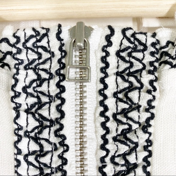 Chico’s Floral Boho Embroidered Linen Zip Up Blouse XL - Picture 7 of 13